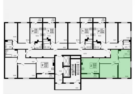 2-комнатная квартира - 3-й проезд, 44 / ЖК Развитие - план фото 1