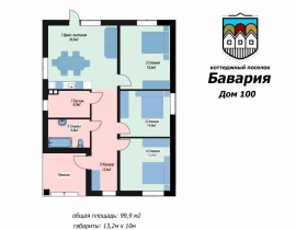 Дом 100 кв.м, КП Бавария парк с.п. Черноречье, пос. Чапаевка, ул. Луговая, проект - фото 1
