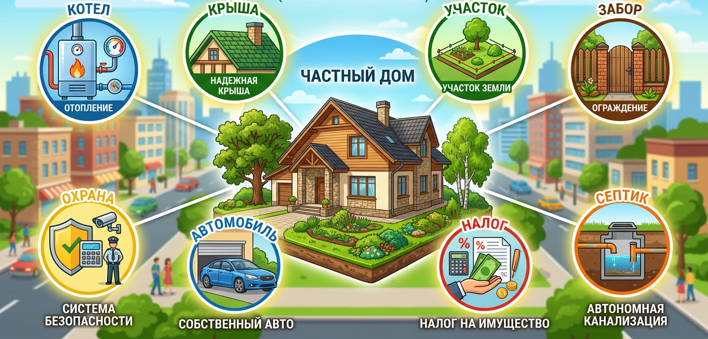 Основные расходы владельца частного дома