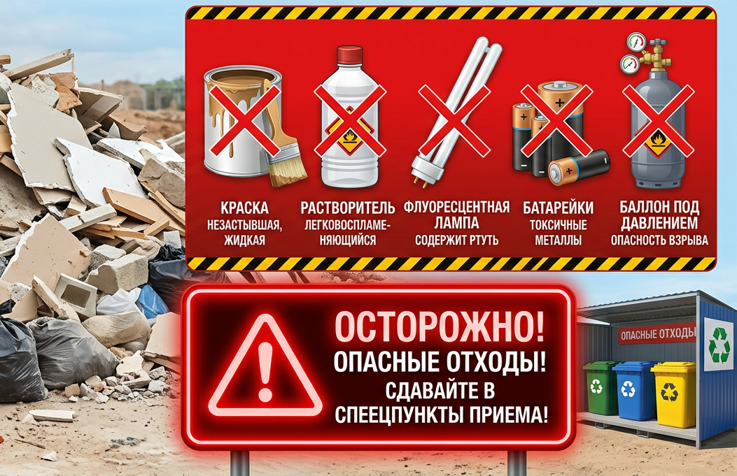 Опасные отходы после ремонта, которые нельзя выбрасывать в обычный мусор