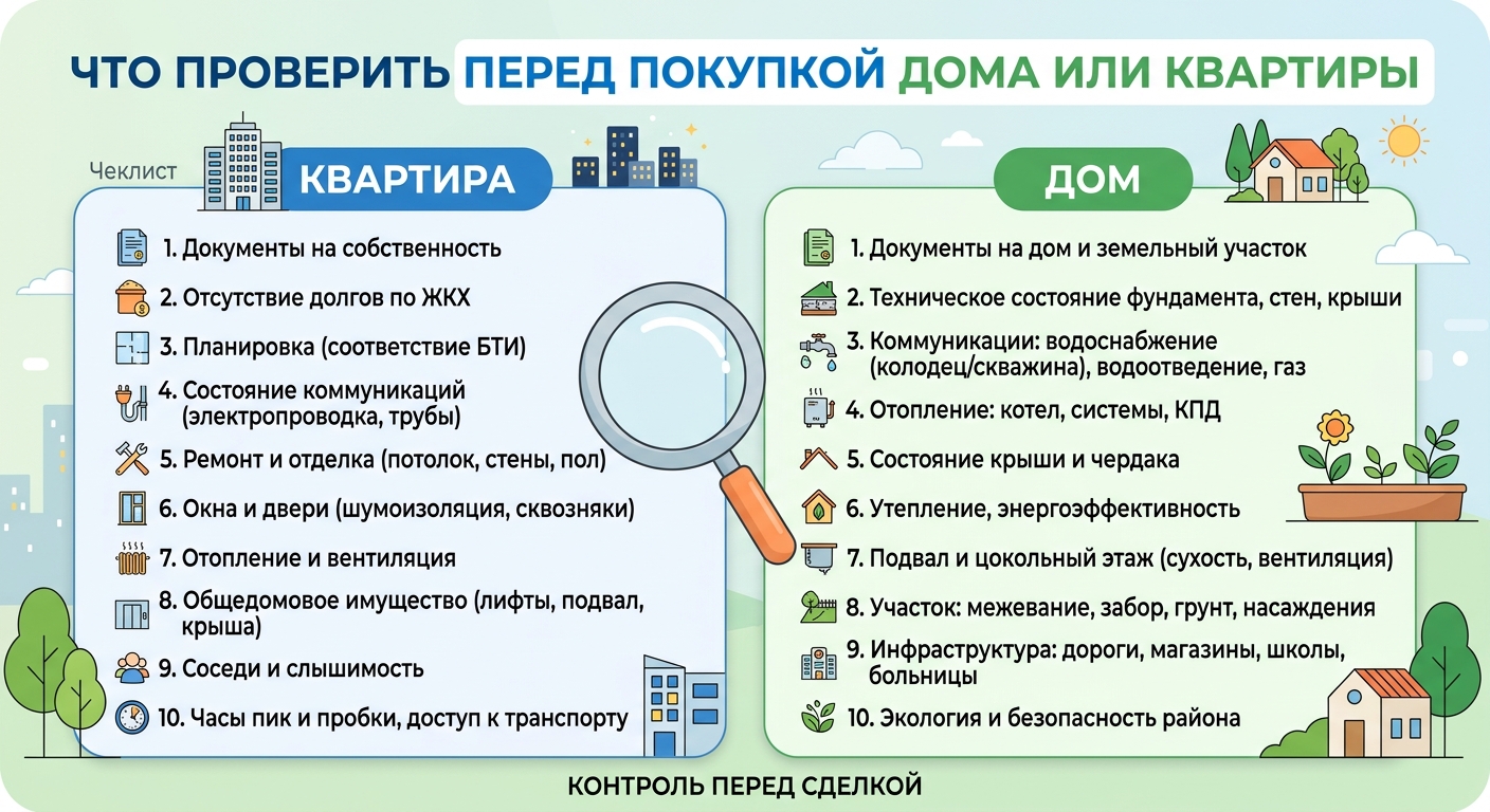Чек-лист проверки расходов перед покупкой дома или квартиры